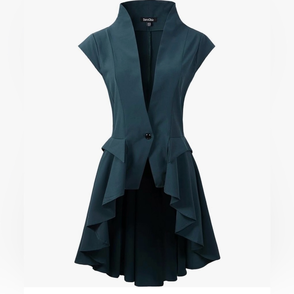 Darc Chic, NWT Gothic Steampunk Vamp Victorian Waterfall Waistcoat Jacket Top M